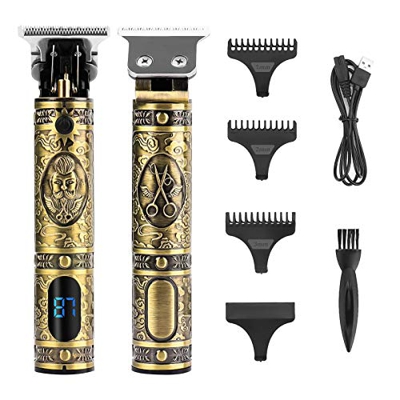 Profesional Hombres Cortadora de Cabello, Cortapelos para Hombres Maquina de Cortar Pelos, Recortador Pelo Barba Kit con LED, Carga USB