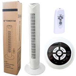 Wessper Ventilador de Torre con Temporizador, Mando a Distancia, 3 velocidades, Movimiento oscilante y 50 W de Potencia – Blanco en oferta