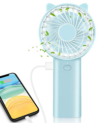 ELEGIANT Mini Ventilador de Mano Portable con Carga USB, Plegable y Portátil, 4 Velocidad con Batería Externa de 4000mAh como PowerBank para Escritori en oferta