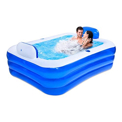 MEYENG Bañera Portátil Inflable, Piscina Familiar, Piscina Rectangular Engrosada para Adultos, Airbag Independiente En Capas Firme Y No Fácil De Rompe