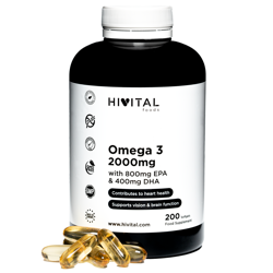 Omega 3 2000 mg | 200 cápsulas para más de 3 meses | de Hivital en oferta