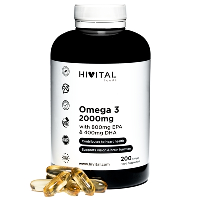 Omega 3 2000 mg | 200 cápsulas para más de 3 meses | de Hivital