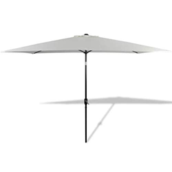 Cikonielf Sombrilla Parasol para jardín, Parasol Rectangular 300 x 200 cm, Parasol de Manivela para jardín, terraza, balcón Patio, Blanco precio