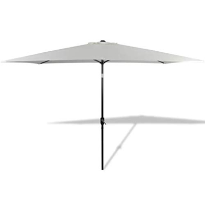 Cikonielf Sombrilla Parasol para jardín, Parasol Rectangular 300 x 200 cm, Parasol de Manivela para jardín, terraza, balcón Patio, Blanco