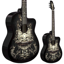 Lindo 933C Apprentice Series - Guitarra acústica (con cutaway veneciano y funda), color negro precio