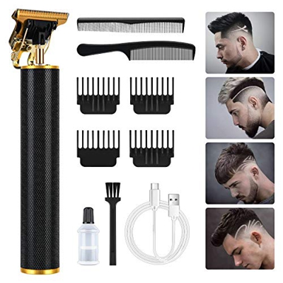 URAQT Cortapelos Hombre, Cortadora de Cabello Eléctrica Recargable, Máquina de Cortar Pelo Inalámbrico con Cuchillas de Acero Inoxidable y 4 Peines Gu