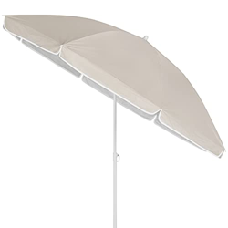 Kingsleeve Sombrilla Parasol Crema 180 cm con Altura Ajustable y función de inclinación quitasol para la Playa Picnic en oferta