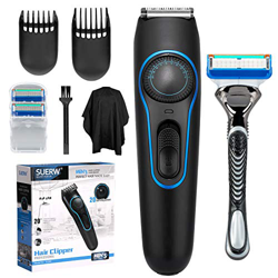 SUERW Maquina Cortar Pelo, Profesional Cortapelos Hombre Recortador Pelo Barba con Dial de Precisión 20 Longitud Ajustable 2 Accesorios de Peine Conju en oferta