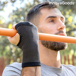 InnovaGoods Muñequera de Sujeción con Hilos de Cobre y Carbón de Bambú Wristcare-L/XL, Unisex Adulto, Negro, 16,5 x 8,5 cm características