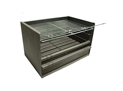 Cajón para Barbacoa con parilla, barbacoa rectangular 60x41 carbón y leña con 3 alturas y cajón para cenizas. características