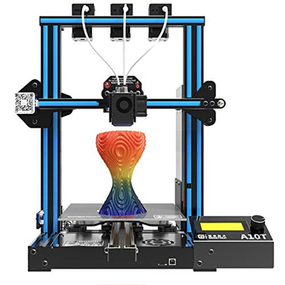 DERUC Geeetech A10T - Impresora 3D, aluminio Prusa I3, con función de repetición de pausa, montaje rápido, 220 x 220 x 250 mm