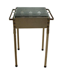 Barbacoa pequeña portátil carbón Cuadrada 33x33 para Carbón y leña, Barbacoa con Patas Desmontables y parilla, Ideal para Asar Carne, Pescado en el Ex en oferta