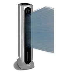 Klarstein Polar Tower Smart - Climatizador de aire 4 en 1, Caudal aire hasta 3.306 m³/h, Potencia 85 W, Temporizador, 4 velocidades, Depósito agua 7 L en oferta