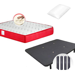 Colchones Dulces Sueños COLCHON VISCO VISCOELASTICO Confort + Base TAPIZADA Maya 3D + 2 Almohada Microfibra Mash (135x190) en oferta