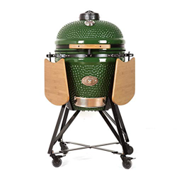 YNNI KAMADO TQ0C23GR XL - Parrilla de 58,4 cm, color verde con chipfeeder, barbacoa, cerámica, huevo, ahumador, TQ0C23GR características