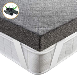 BedStory Topper Viscoelastico 90x190x7.5cm Topper Colchón con con Carbón de Bambú Antiácaros y Transpirable Sobrecolchón Viscoelastico con Funda Desmo en oferta