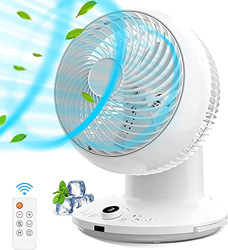 Ventilador Circulación de Aire, QUARED Ventilador de Mesa Silencioso de Turbo con Control Remoto, 4 Velocidades, 3 Modos, Temporizador, 360°Oscilante  precio