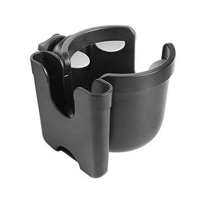 DASNTERED Cup Holder, 2 In 1 Buggy Pushchair Easy Install Non Slip Travel Baby Stroller ABS