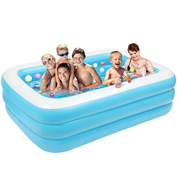 ARNTY Piscina Hinchable,Piscina Rectangular,Grande Piscina Infantil Piscina Duradera para Patio,Jardín,Fiesta al Aire Libre (262 * 175 * 60cm, Azul) en oferta