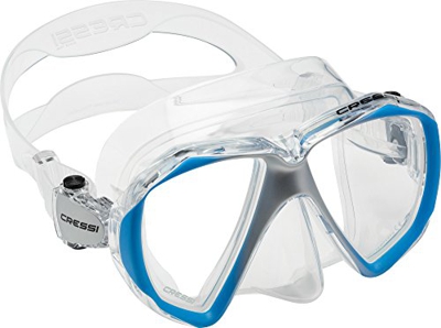 Cressi Liberty Duo Máscara de Snorkeling/Buceo, Adultos Unisex, Transparente/Azul/Plata, Un tamaño