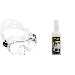 Cressi F1 Mask Máscara Monocristal Tecnología Frameless, Unisex, Transparent, L + Premium Anti Fog - Antivaho Spray para Máscara de Buceo/Gafas de Nat características