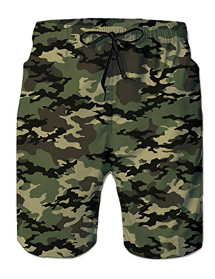 RAISEVRN para Hombre Pantalones Cortos de Verano con Estampado de Camuflaje 3D de Secado rápido, Pantalones Hawaianos Divertidos con Forro de Malla, T