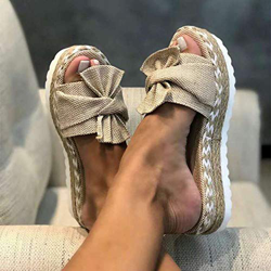 MEIZHEN Zapatilla de Plataforma con cuña para Mujer, Sandalias de Verano con Nudo en la Parte Delantera de la Playa, Sandalias Bohemia Moda Casual Oci precio