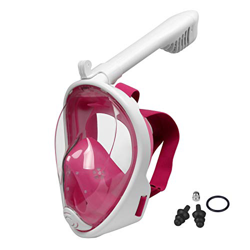 Lamker Mascara Buceo Niños Rosa 180° Panorámica Máscaras de Snorkel de Cara Completa Cámara Deportiva Compatible Anti-Niebla y Anti-Fugas Gafas de Buc precio