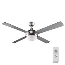 UNIVERSALBLUE | Ventilador de Techo INOX | Luz | Mando a Distancia | 70 W | 132 cm | Temporizador precio