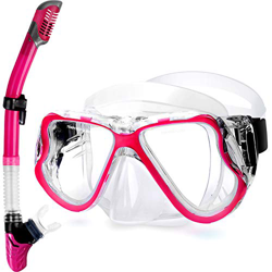 Greatever Gafas y Tubo de Snorkel Set Kit de Snorkeling Anti-Vaho Anti-Fuga Máscara de Buceo para Adultos (Pink) en oferta