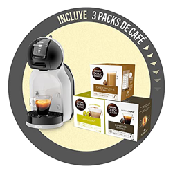 De'Longhi Mini Me Máquina de Café de Cápsulas Dolce Gusto para Café Espresso con 3 packs de café, EDG155.BG, 0,8 L, Color Negro, Gris características