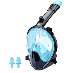 WANFEI Máscara de Buceo, 180° Máscara de Snorkel Doble Vía Aérea Panorámica Gafas Buceo de Cara Completa Gafas de Bucear Anti-Niebla y Anti-Fugas, Apo precio