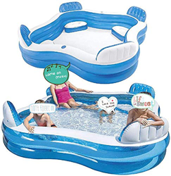 Lsmaa Centro de Natación Piscina Familiar con Asientos 56475NP, 229 x 229 x 66 cm (Multi-Color) en oferta