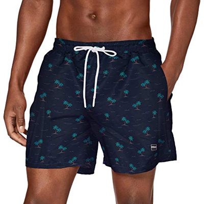 Urban Classics Pattern Swim Shorts Bañador para hombre, Island Aop, XXXXL