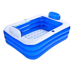 Longgaohui Bañera Portátil Inflable, Piscina Familiar, Piscina Rectangular Engrosada para Adultos, Estructura De Cámara De Aire Doble, Fácil De Montar características