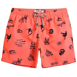 MaaMgic Bañadores Hombre Ropa de Baño Bañador de Playa Traje de Baño Secado Rápido para Vacaciones Diseño a Rayas,Naranja Bulldog M características