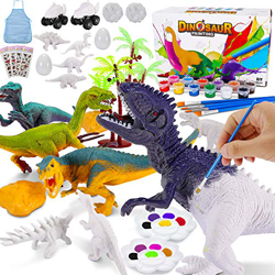 Magicfun Kit Pintura para Niños, Figuras Dinosaurios para Pintar, 36 Piezas Juguetes de Dinosaurios Creativo No Tóxicos Avec T-Rex Triceratops, Regalo características