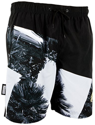 Guggen Mountain Banador de Natacion para Hombre Traje de Bano Rayas Deportivos Short para Natacion Playa Piscina Negro Blanco XL características