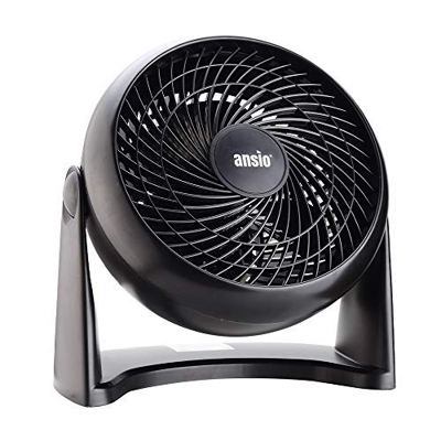 ANSIO Ventilador de Pared Personal Turbo con 3 velocidades, 50 vatios, Ideal para el hogar o en oficinas - Negro