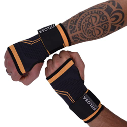 FITLOSA - Juego 2 Protector de muñeca Deportivo Transpirable Naranja - Férula de protección - Muñequera Ajustable Correa - Hombre Mujere - Mano Derech características