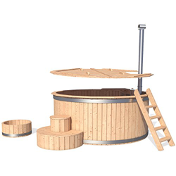 Isidor Holzbau - Piscina de madera para exterior, juego completo con tapa y accesorios opcionales precio