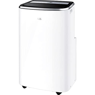 AEG AXP26U338CW Aire Acondicionado Portátil ChillFlex Pro (Pantalla LED, táctil, control remoto, 30-40 m2, Función Frio, Deshumidificador, Ventilador,