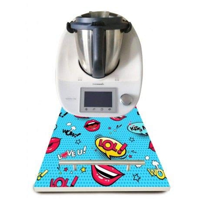 Pack de Tabla Decorada para Thermomix y Vinilo para Thermomix TM5 Modelo LOL