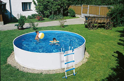 well2wellness Splash - Piscina redonda (300 x 90 cm, incluye sistema de filtro de arena Azuro 2, escalera de seguridad, skimmer, manguera, arena y vel en oferta