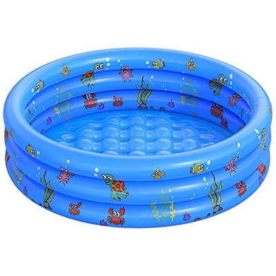 FANIER Piscina hinchable para niño, Redonda Piscina Inflable hinchable bañera hinchable para jardín, 3 Cámara de Aire Individuales, 100 cm de diámetro