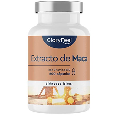 Extracto de Maca Andina 2.500mg + B12 Vitamina - 200 Cápsulas Veganas para 6+ meses - Mayor concentración 10:1 - Vitamina B12 para una mejor absorción