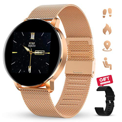 GOKOO Reloj Inteligente Mujeres Hombres con Android iOS Smartwatch Reloj 1.3 Pulgadas Pantalla Completa Táctil Reloj Deportivo Presión Arterial Frecue características