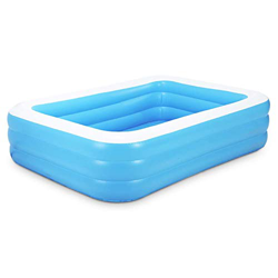 QASIMO Piscina Hinchable Rectangular Azul Grueso PVC (128 CM) características