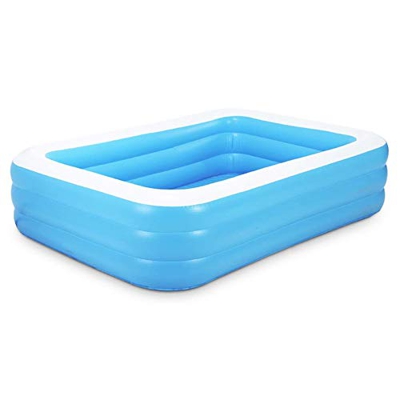 QASIMO Piscina Hinchable Rectangular Azul Grueso PVC (128 CM)