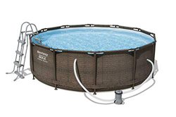 Bestway BW56709GB-21 Piscina de acero Pro Max con bomba de filtro, impresión de ratán, 3,7 m en oferta